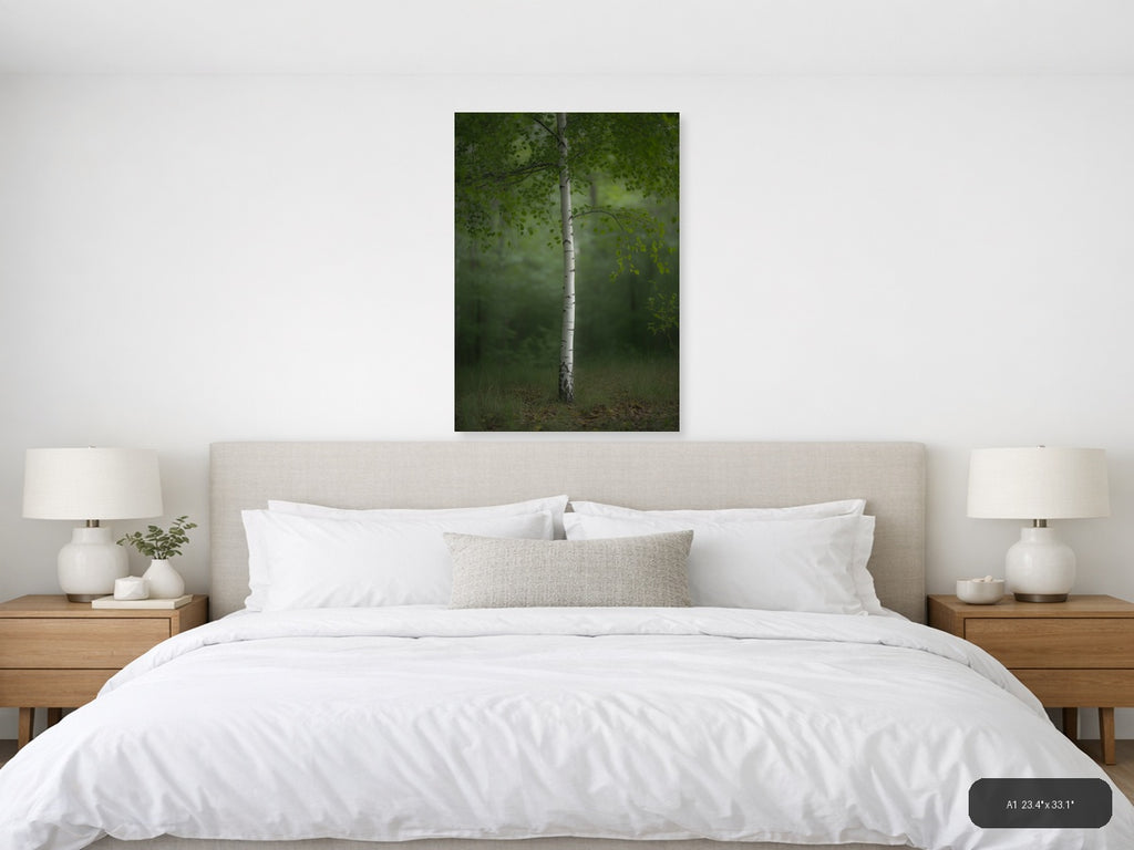 Forest Fog Photography — Minimalist (Portrait) Canvas Print | Minimalist Wall Art | A4 A3 A2 A1 — A1 / Bedroom