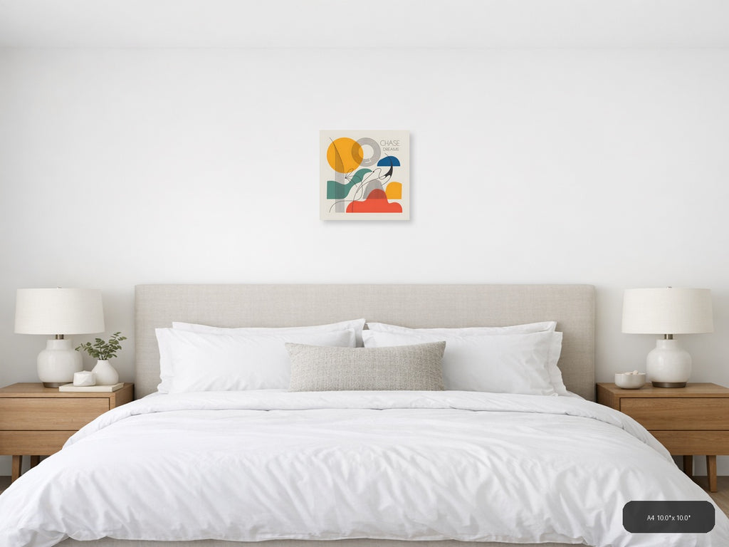 Chase Dreams Abstract Line Art Geometric Wall Art — A4 / Bedroom