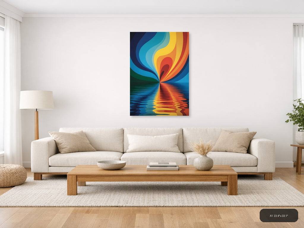 Colorful Flame Reflection Abstract Photography Wall Art — A1 / Living Room