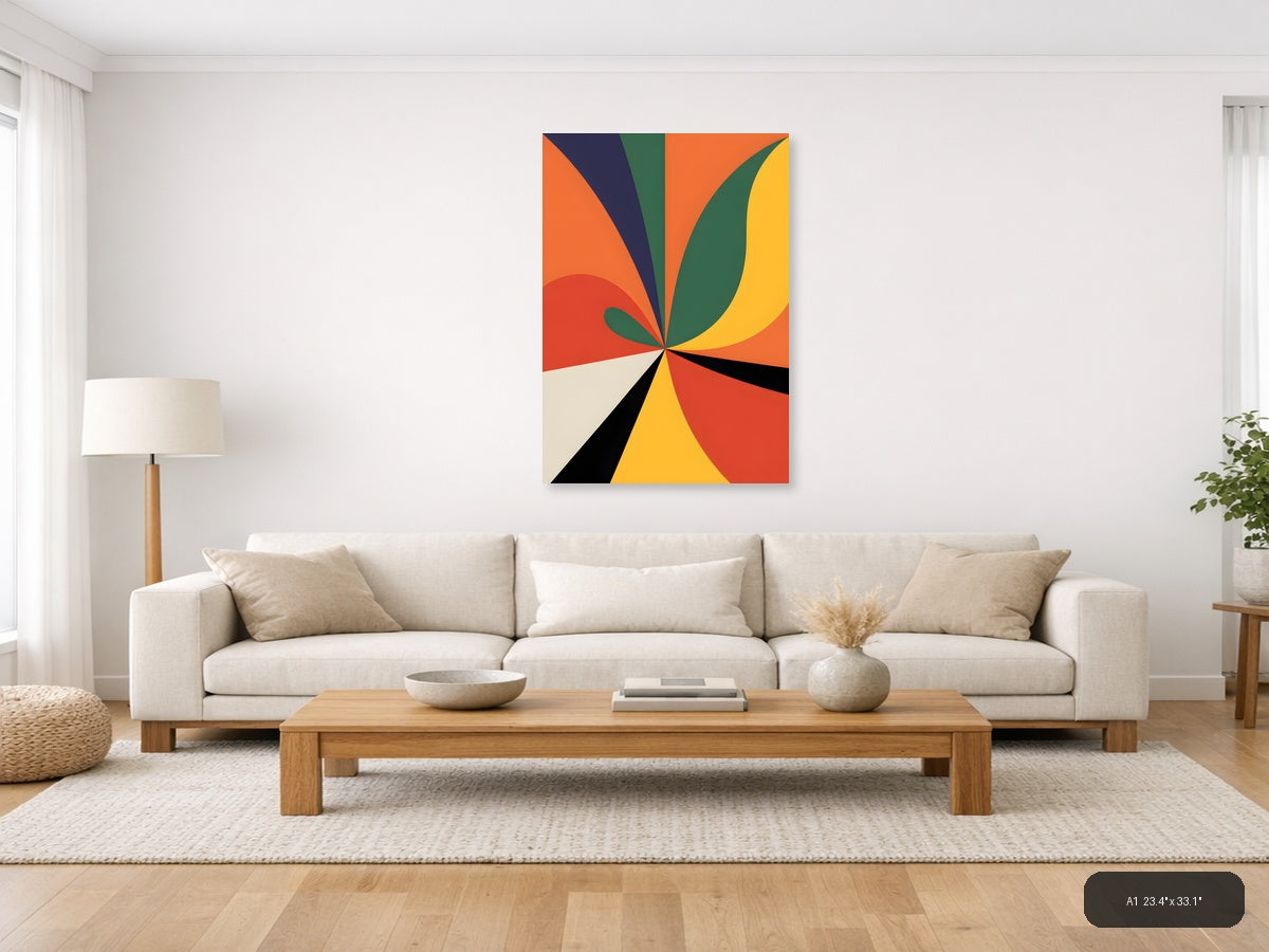 Abstract Geometric Sunburst Colorful Photography Wall Art — A1 / Living Room