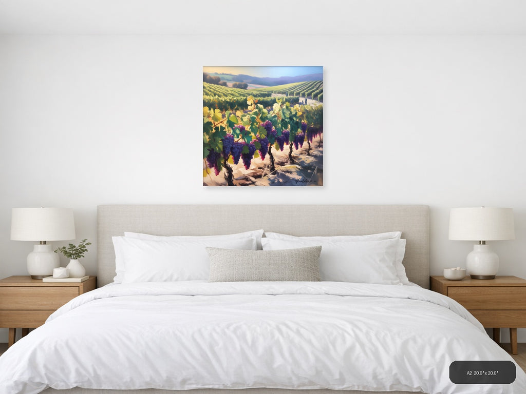Purple Vineyard Landscape Abstract Wall Art — A2 / Bedroom