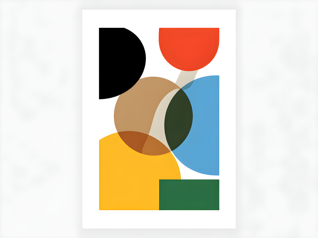 Minimalist Geometric Shapes Colourful Abstract Wall Art
