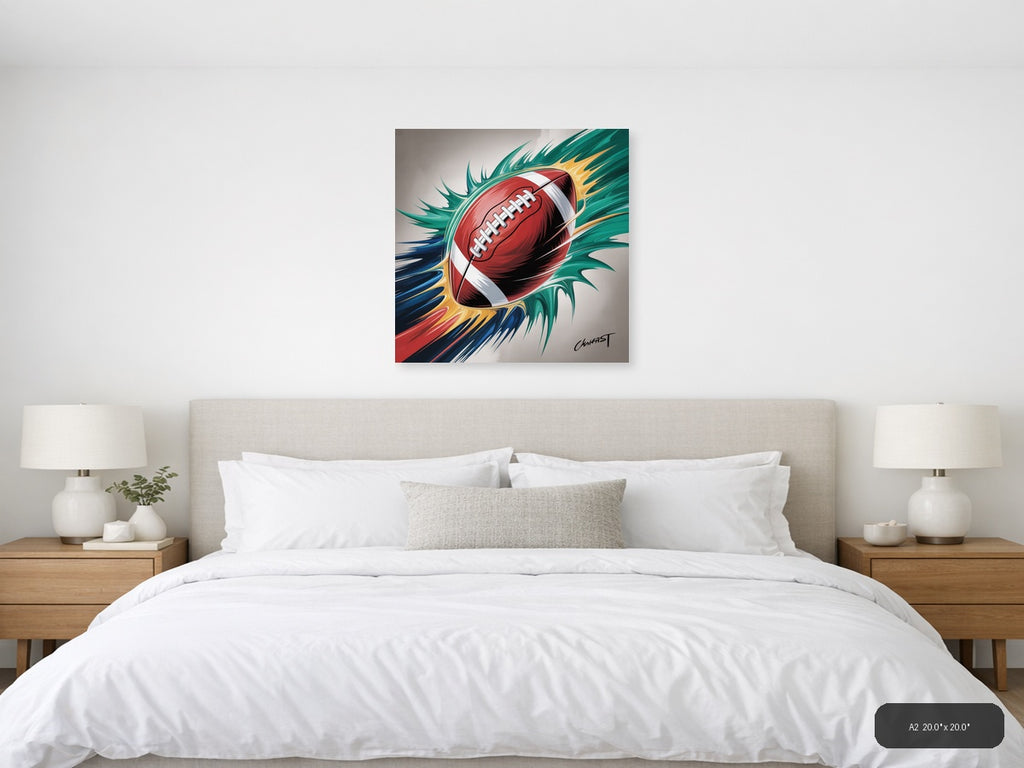 Football Prints — Abstract (Square) Canvas Print | Abstract Wall Art | A4 A3 A2 A1 — A2 / Bedroom