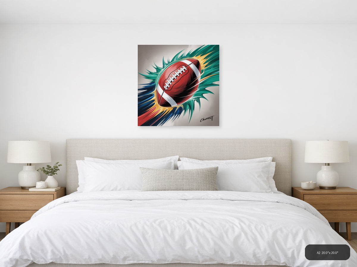 Football Prints — Abstract (Square) Canvas Print | Abstract Wall Art | A4 A3 A2 A1 — A2 / Bedroom