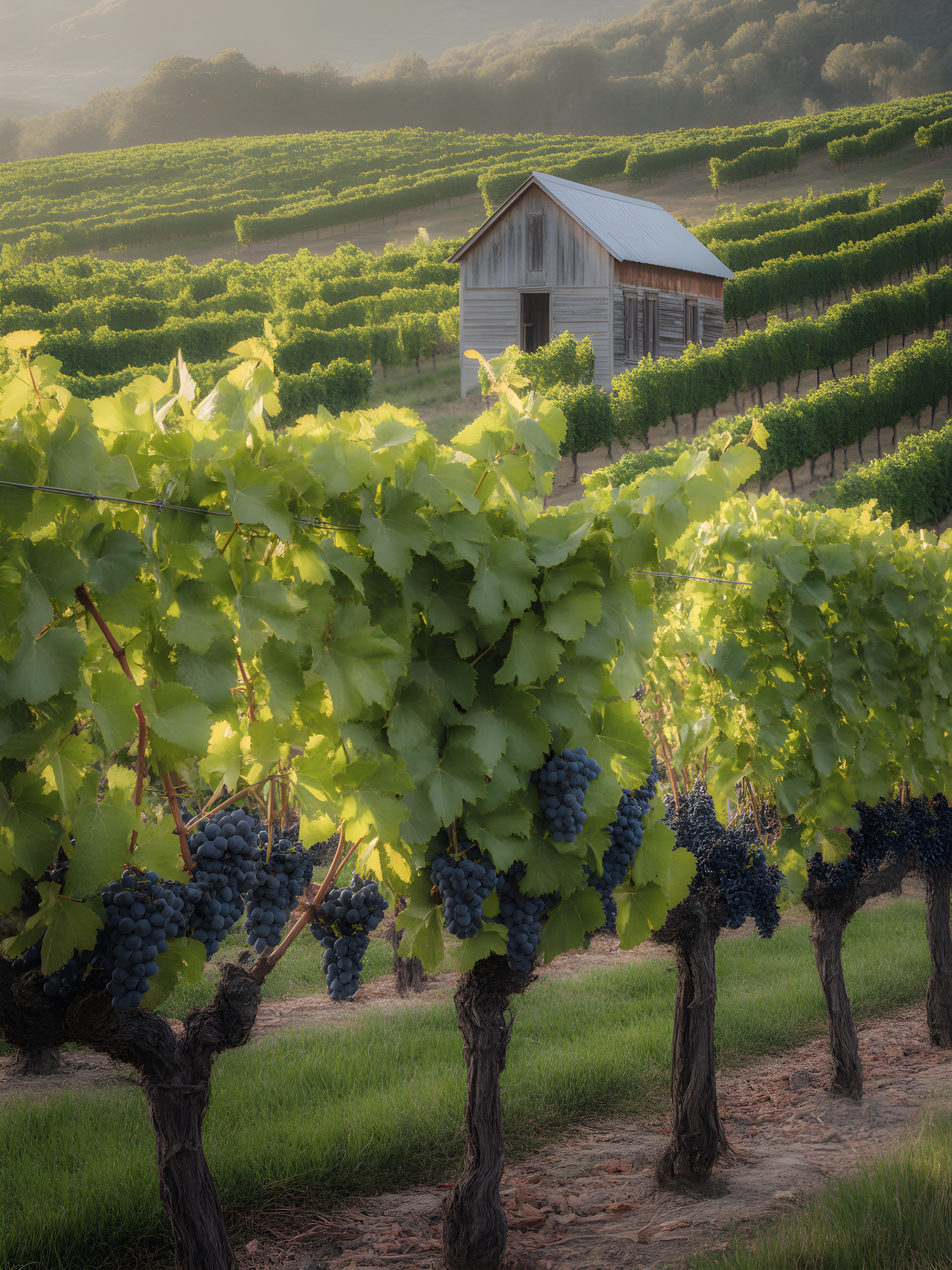 Vineyard Cottage Sunrise - Minimalist Wall Art