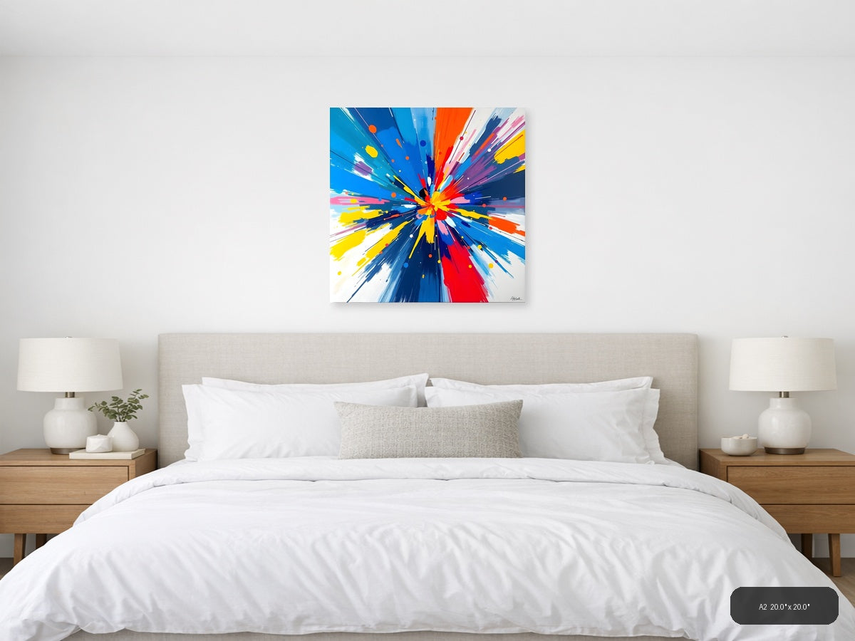 Colorful Radiant Burst Abstract Explosion Wall Art — A2 / Bedroom
