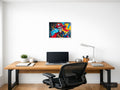 Pirate Skull Red Abstract Canvas Wall Art — A4 / Office