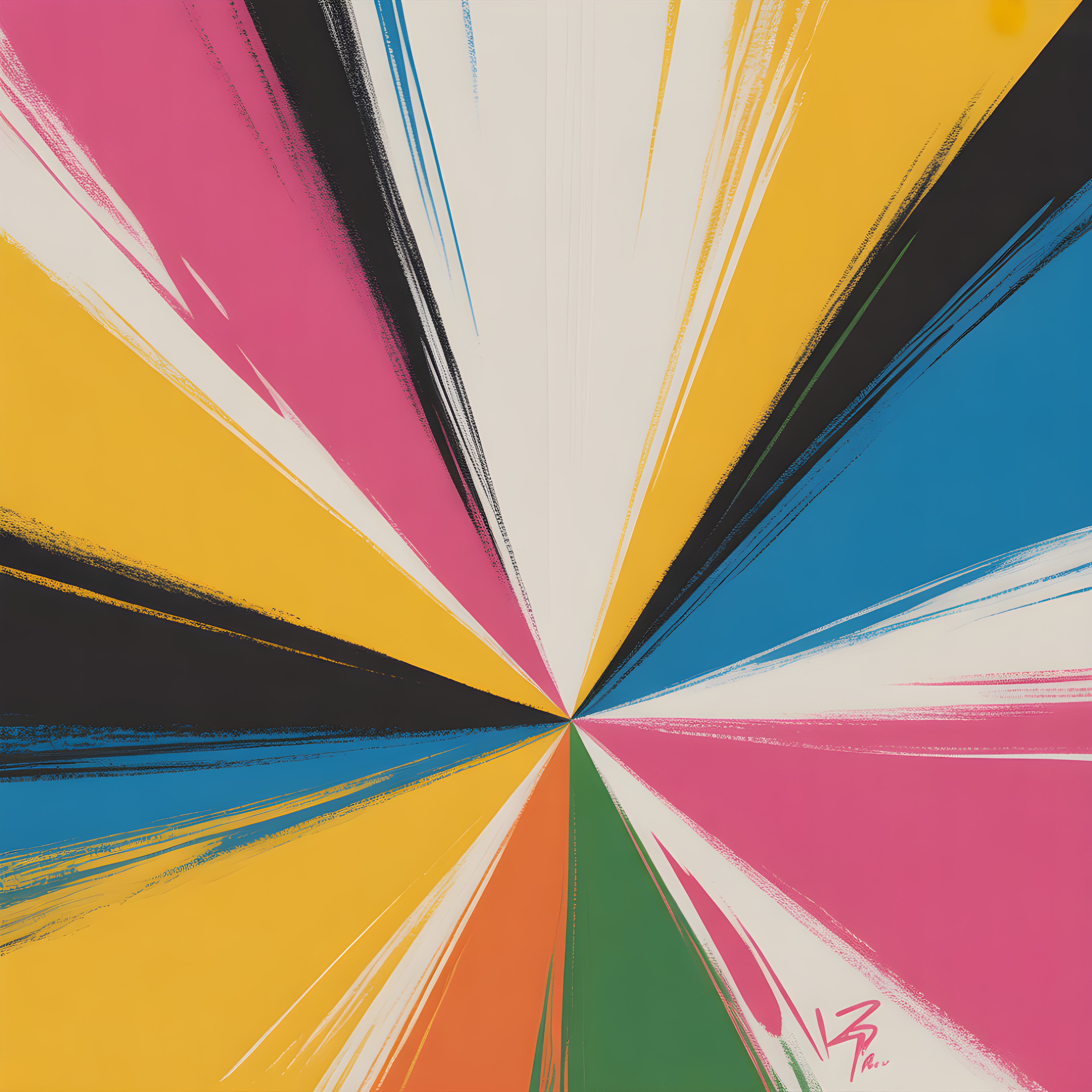 Vibrant Radial Burst Abstract Multicolor Wall Art