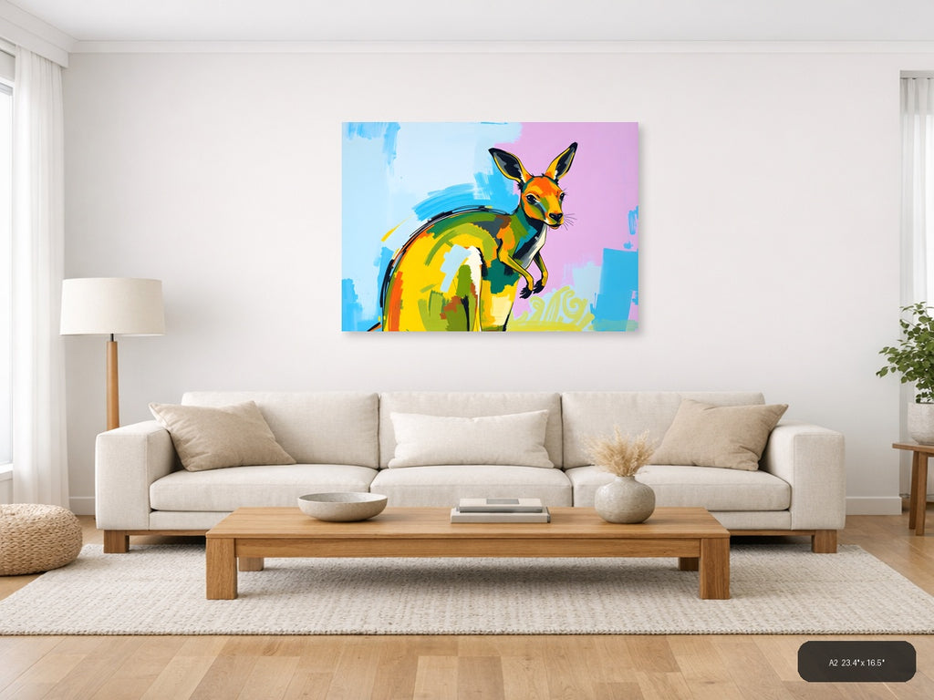 Colorful Abstract Deer Portrait Modern Wall Art — A2 / Living Room