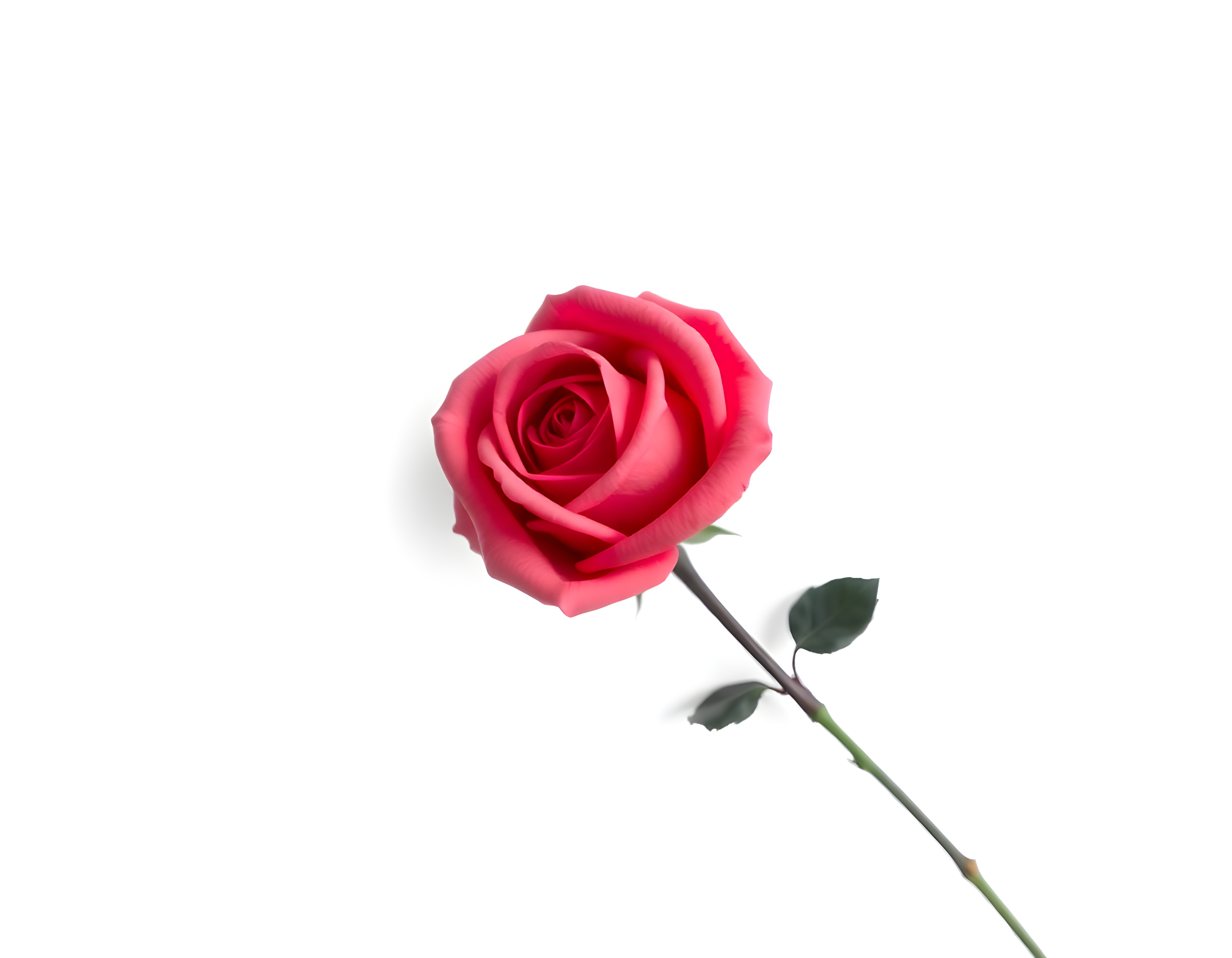 Minimalist Pink Rose on White Background Wall Art