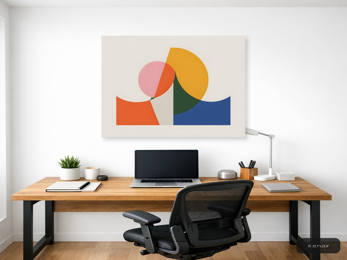Minimalist Geometric Shapes Abstract Landscape Wall Art — A1 / Office