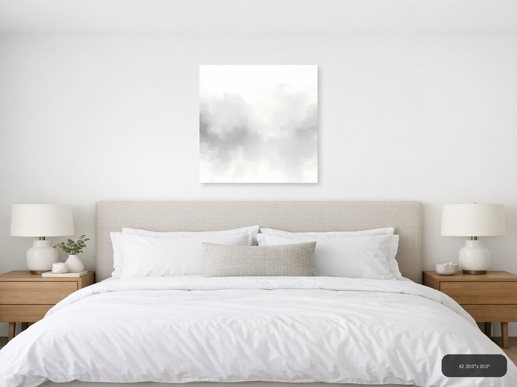 Misty Mountain Landscape Watercolor Wall Art — A2 / Bedroom