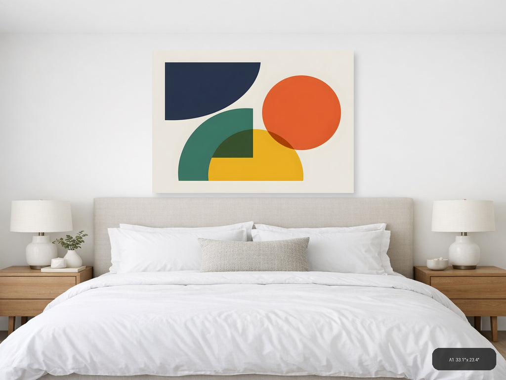 Minimalist Geometric Shapes Abstract Wall Art — A1 / Bedroom