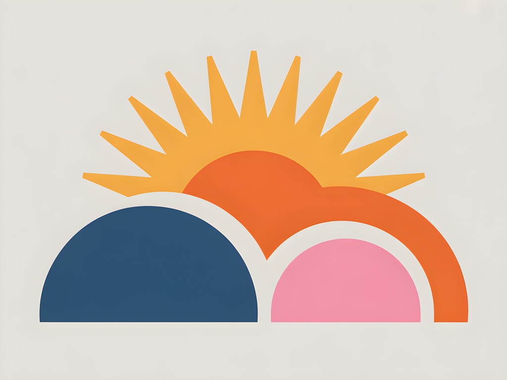 Minimalist Sunrise with Layered Semicircles Wall Art