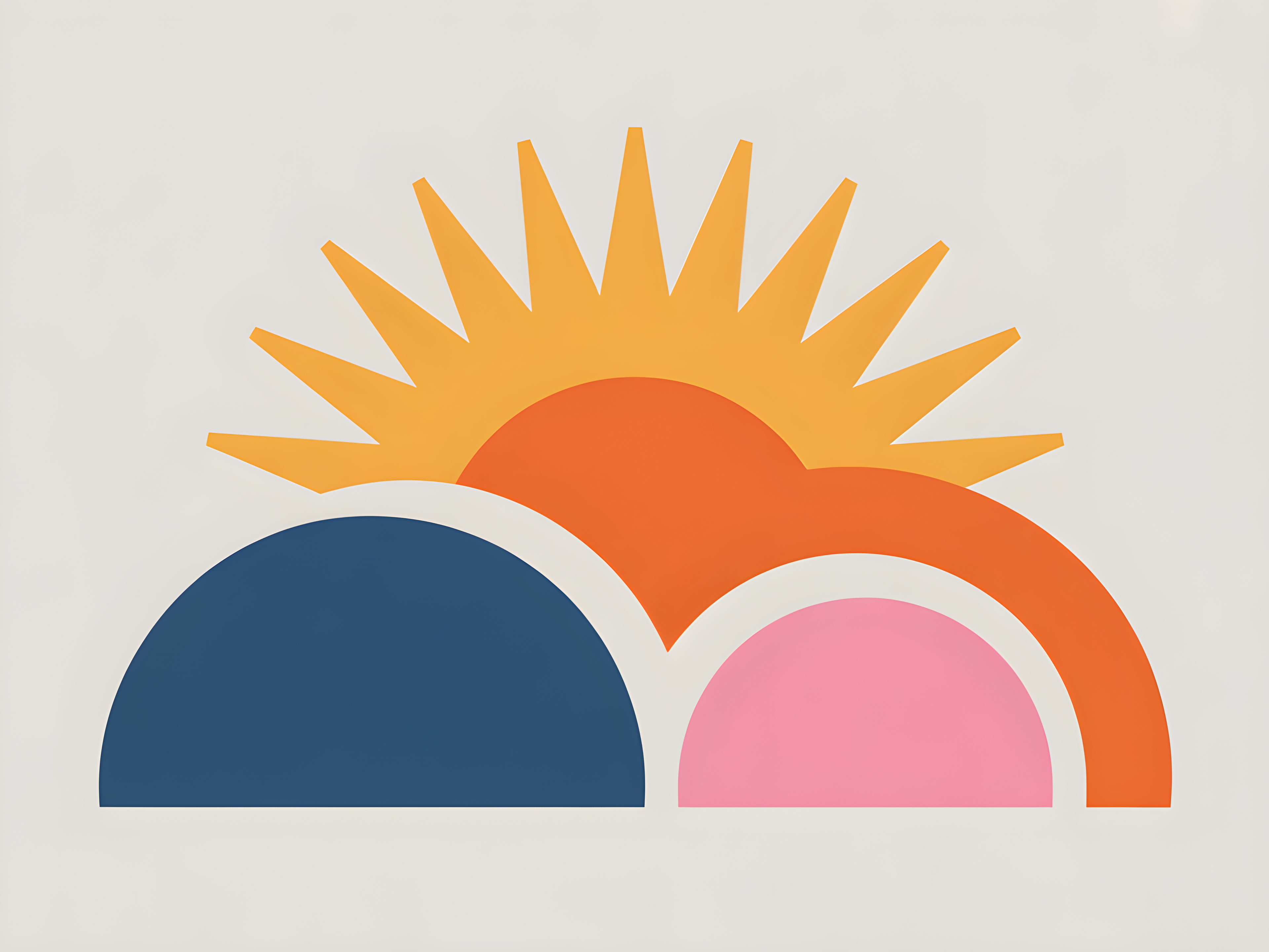 Minimalist Sunrise with Layered Semicircles Wall Art