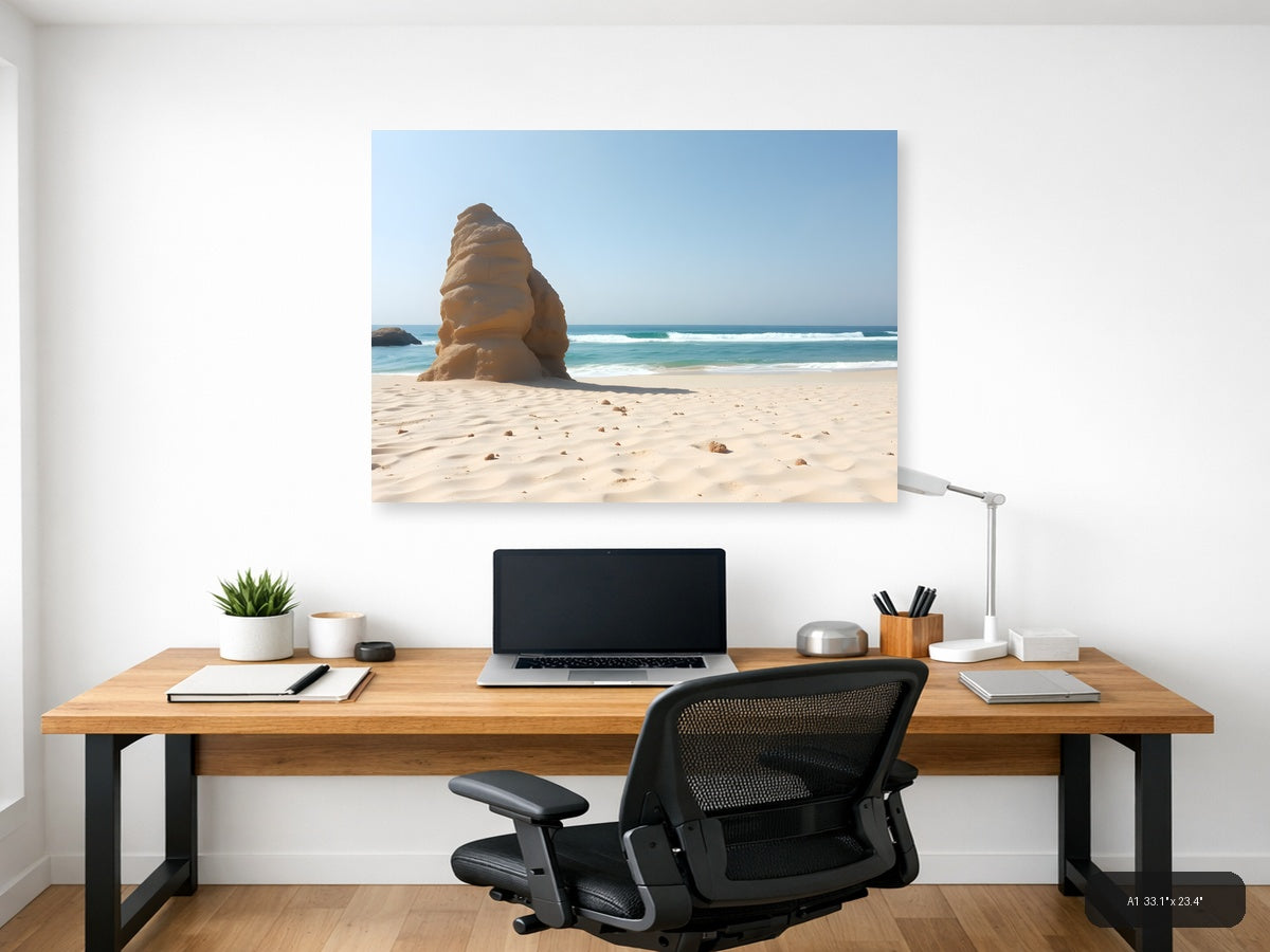 Minimalist Beach Rock Formation Wall Art — A1 / Office