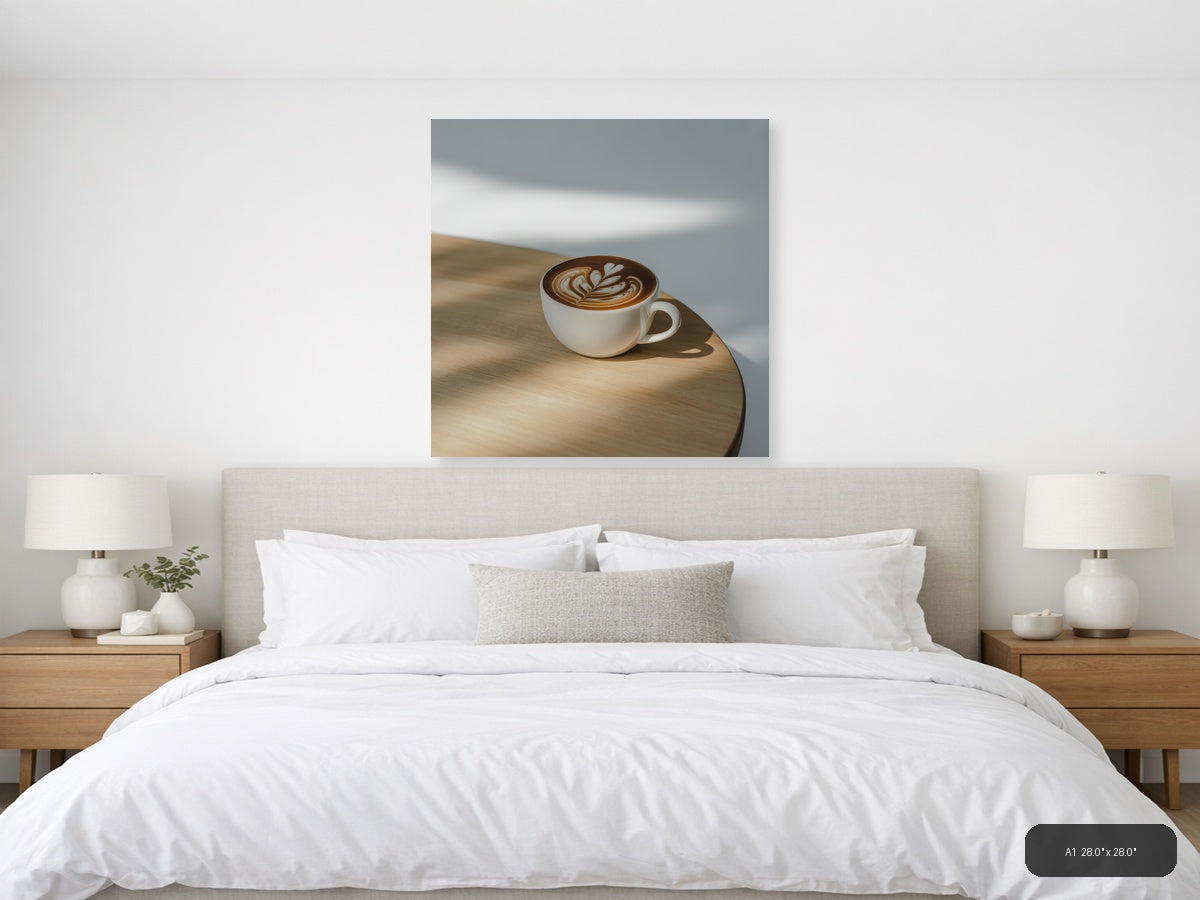 Minimalist Latte Art Coffee Cup Wall Art — A1 / Bedroom
