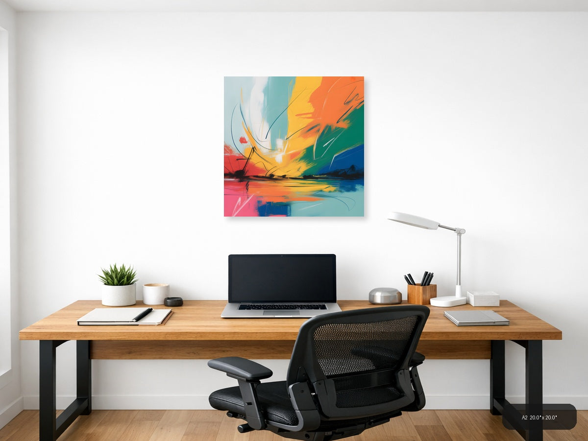 Colorful Abstract Landscape Sunset Wall Art — A2 / Office