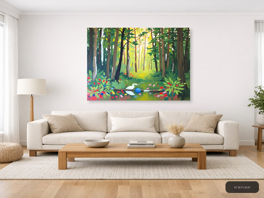Enchanted Forest Path Abstract Landscape Wall Art — A1 / Living Room