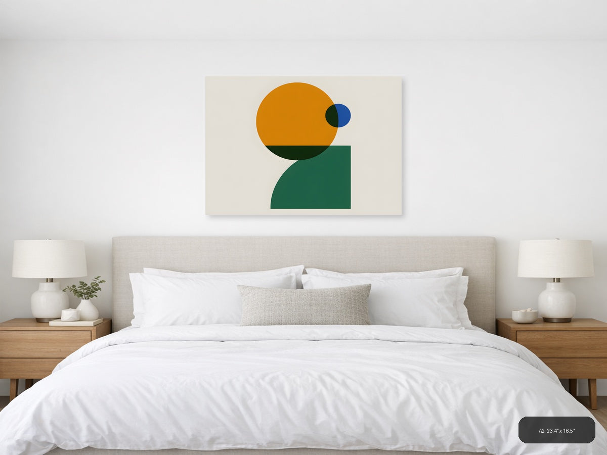 Minimalist Abstract Geometric Shapes Wall Art — A2 / Bedroom