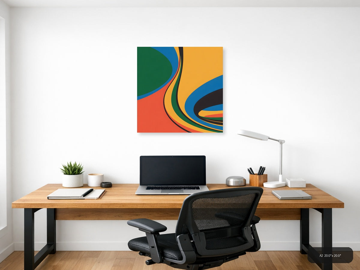Colorful Abstract Wave Layers Photography Wall Art — A2 / Office