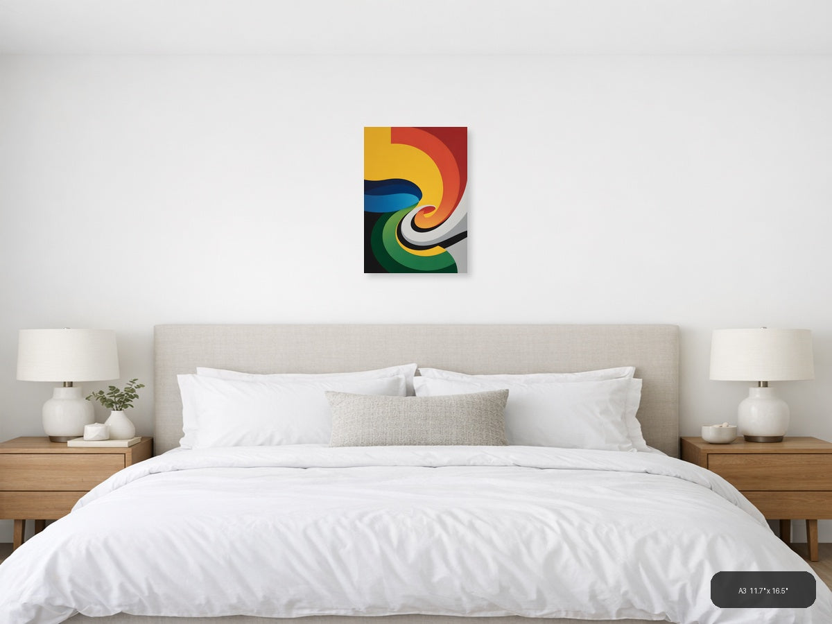 Colorful Abstract Spiral Layers Photography Wall Art — A3 / Bedroom