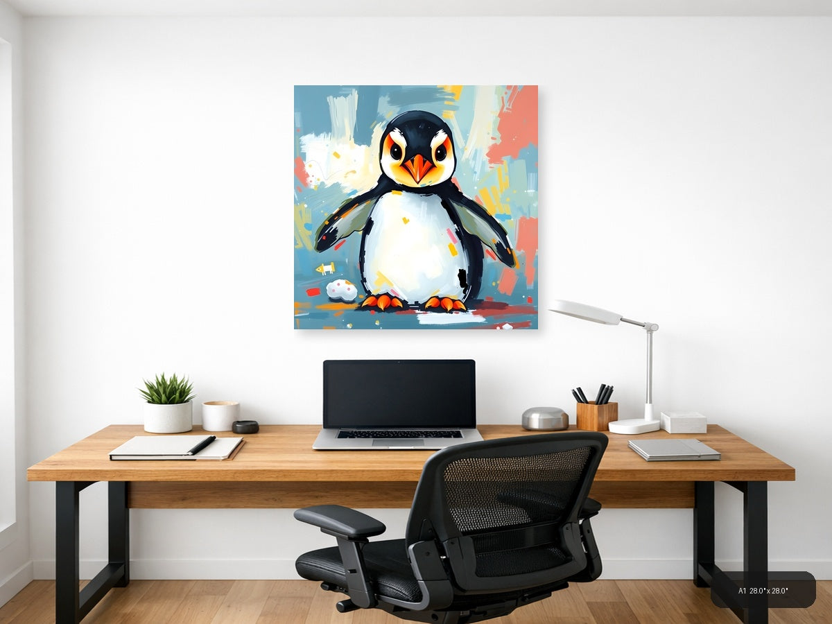 Colorful Abstract Penguin Modern Wall Art — A1 / Office