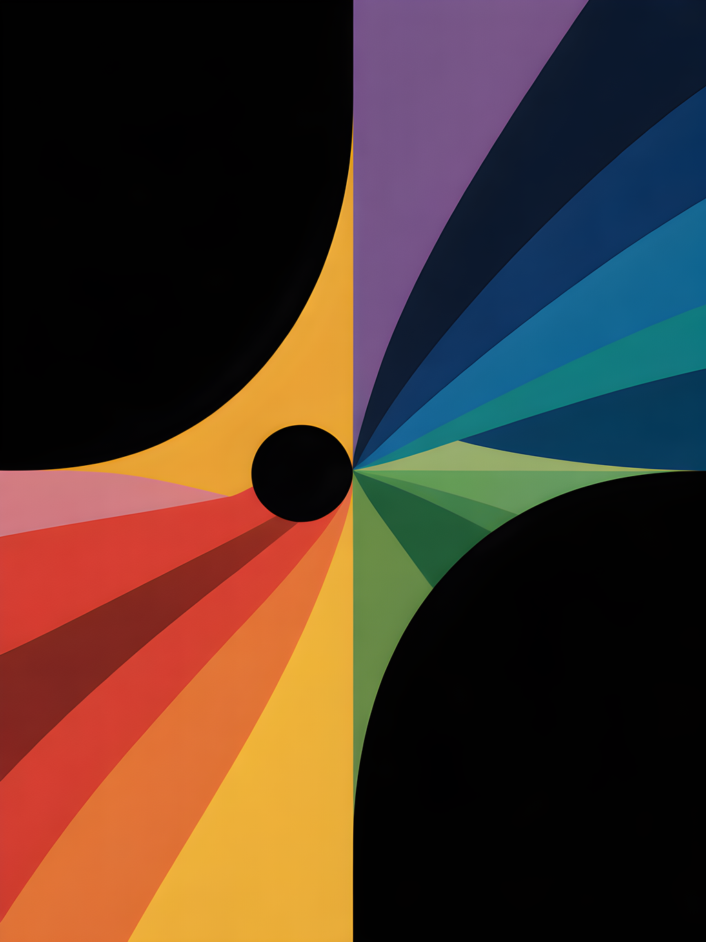 Colorful Radial Spectrum Circle Photography Wall Art