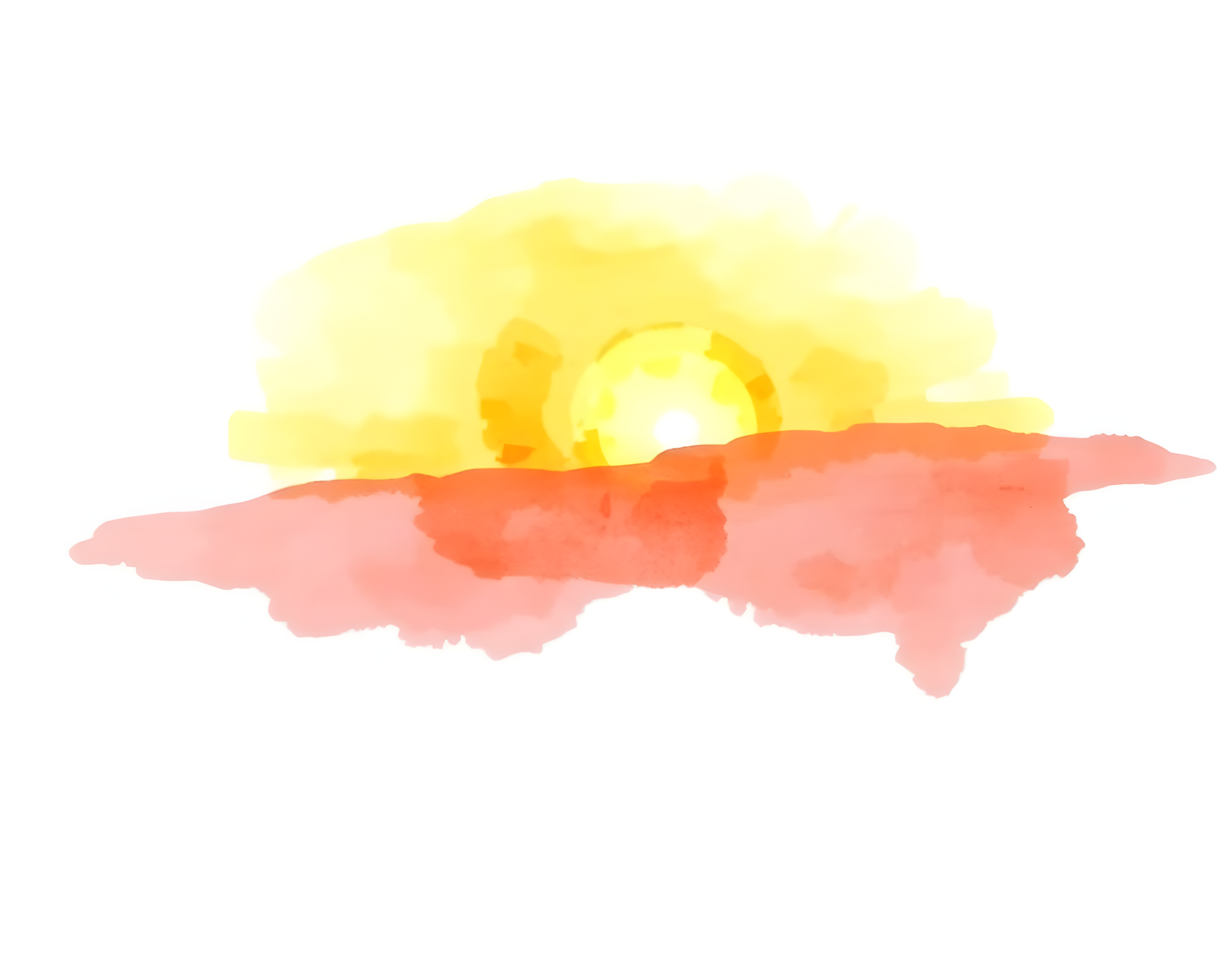 Sunrise Desert Landscape Watercolor Wall Art