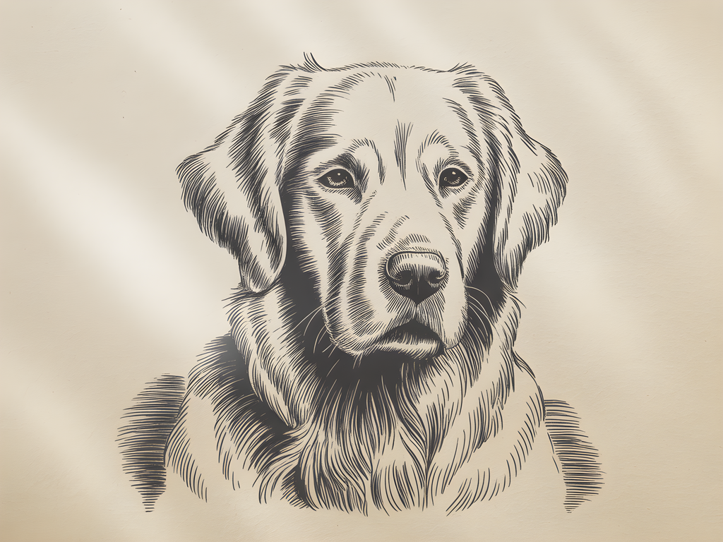 Labrador Retriever Portrait Line Art Wall Art