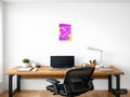 Vibrant Magenta & Yellow Abstract Paint Strokes Wall Art — A4 / Office