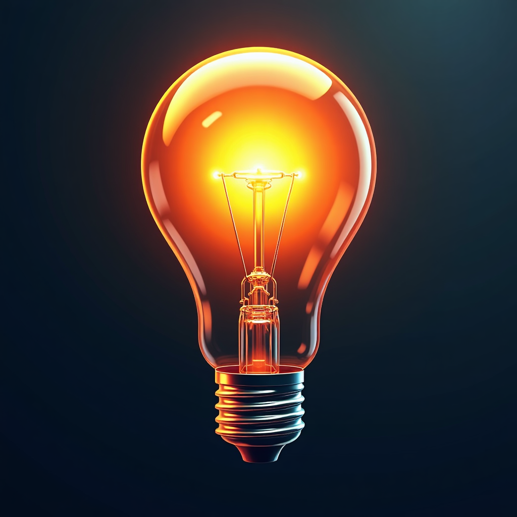 Glowing Lightbulb Abstract Modern Wall Art