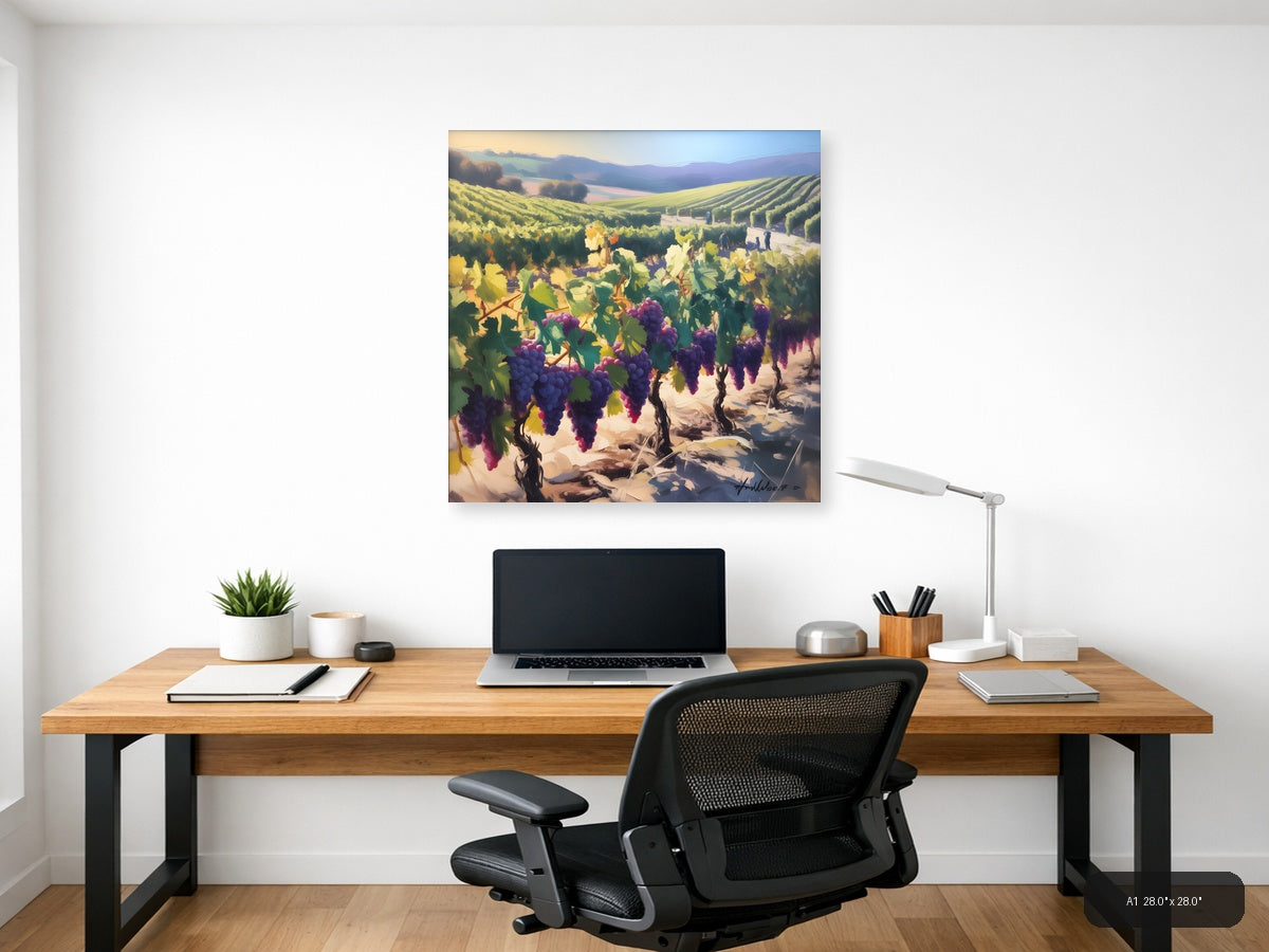 Purple Vineyard Landscape Abstract Wall Art — A1 / Office