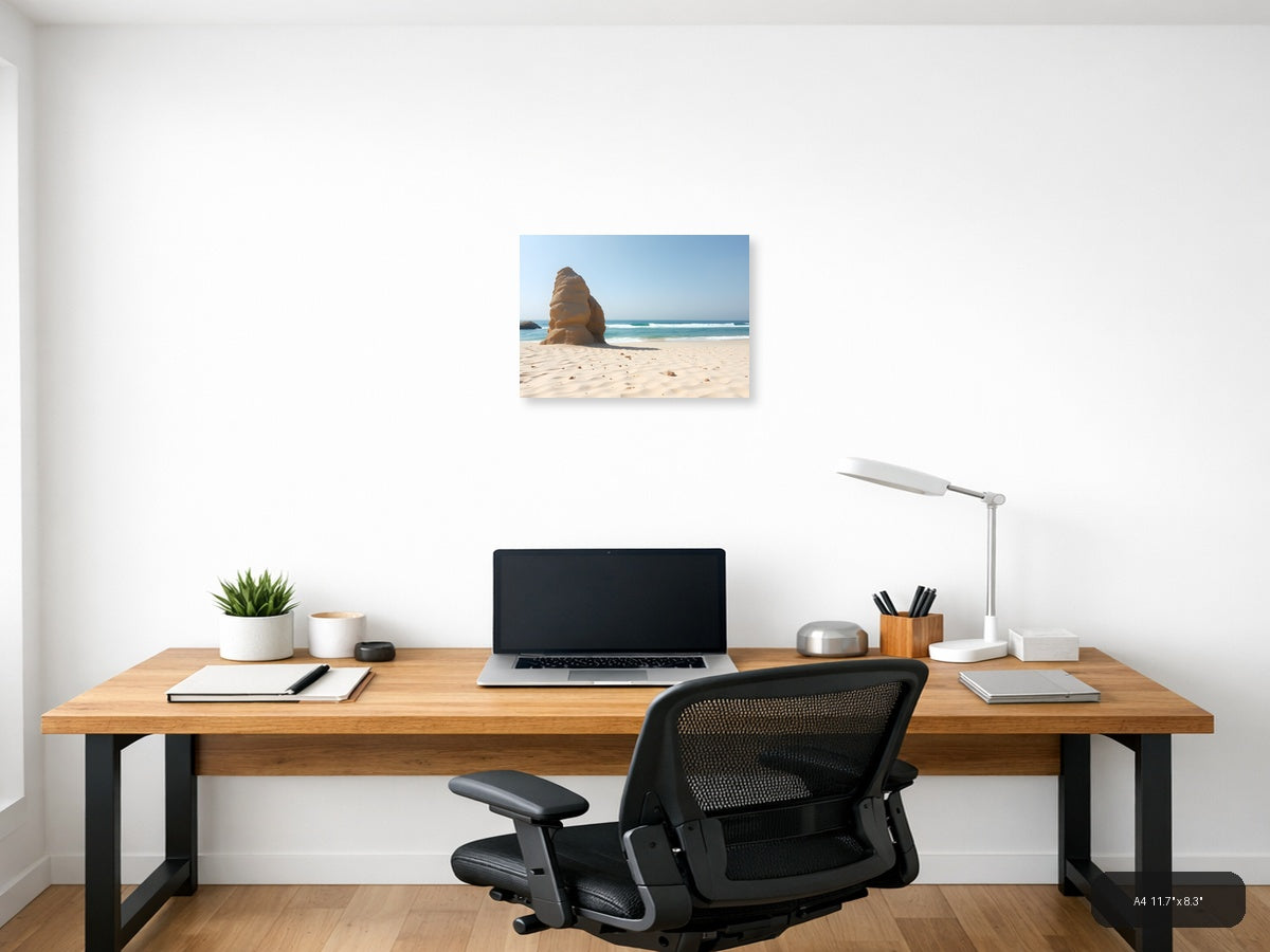 Minimalist Beach Rock Formation Wall Art — A4 / Office