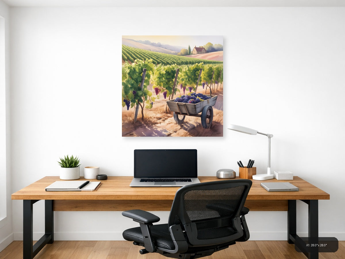 Vineyard Harvest Watercolor Wall Art — A1 / Office