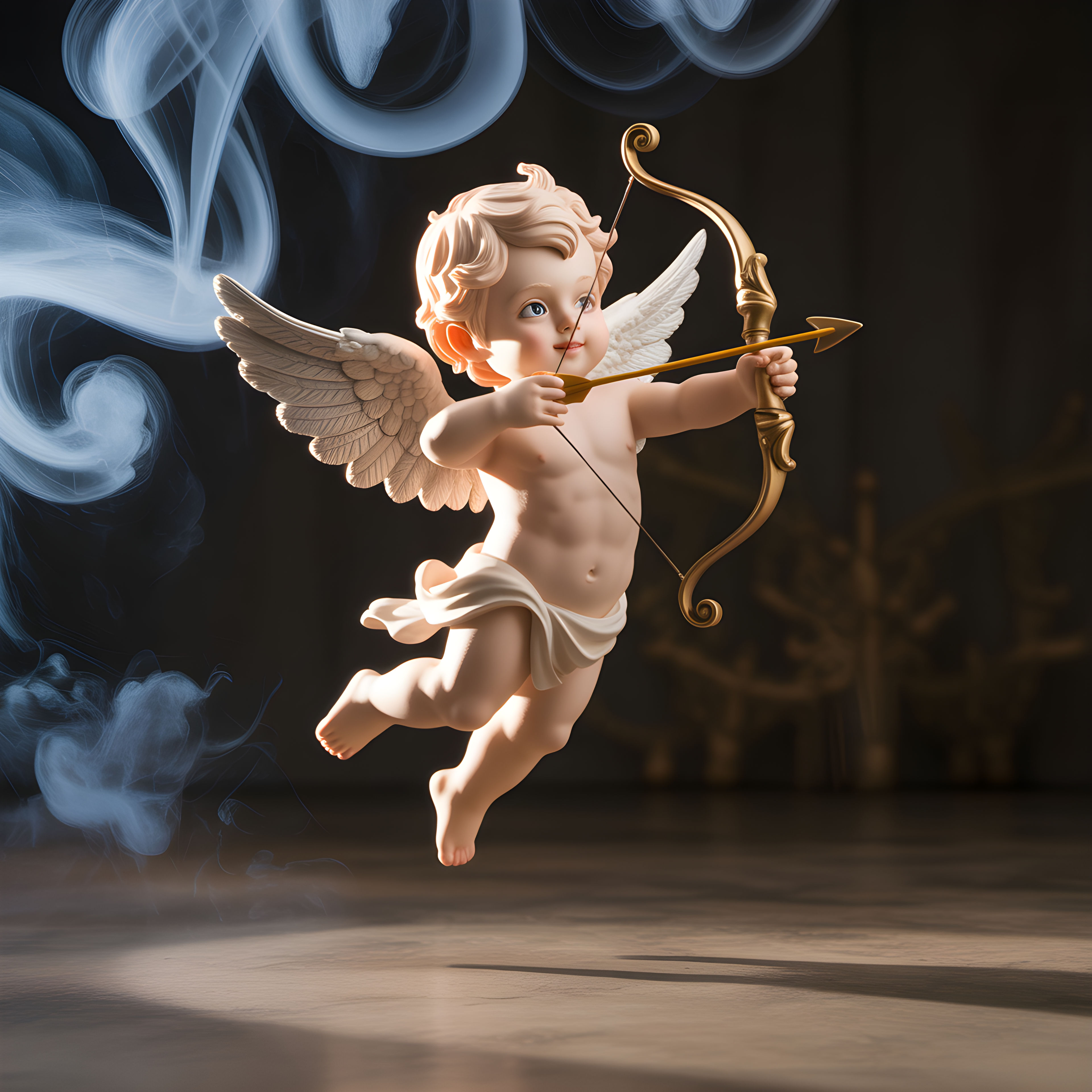 Cupid Angel with Bow and Arrow Photography Wall Art