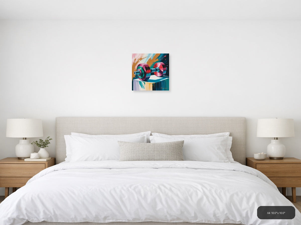 Dumbbell — Abstract (Square) Canvas Print | Abstract Wall Art | A4 A3 A2 A1 — A4 / Bedroom