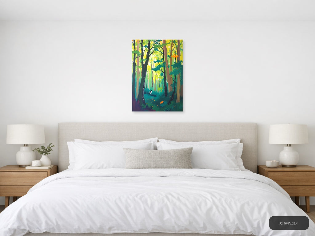 Forest Canopy Abstract Landscape Wall Art — A2 / Bedroom