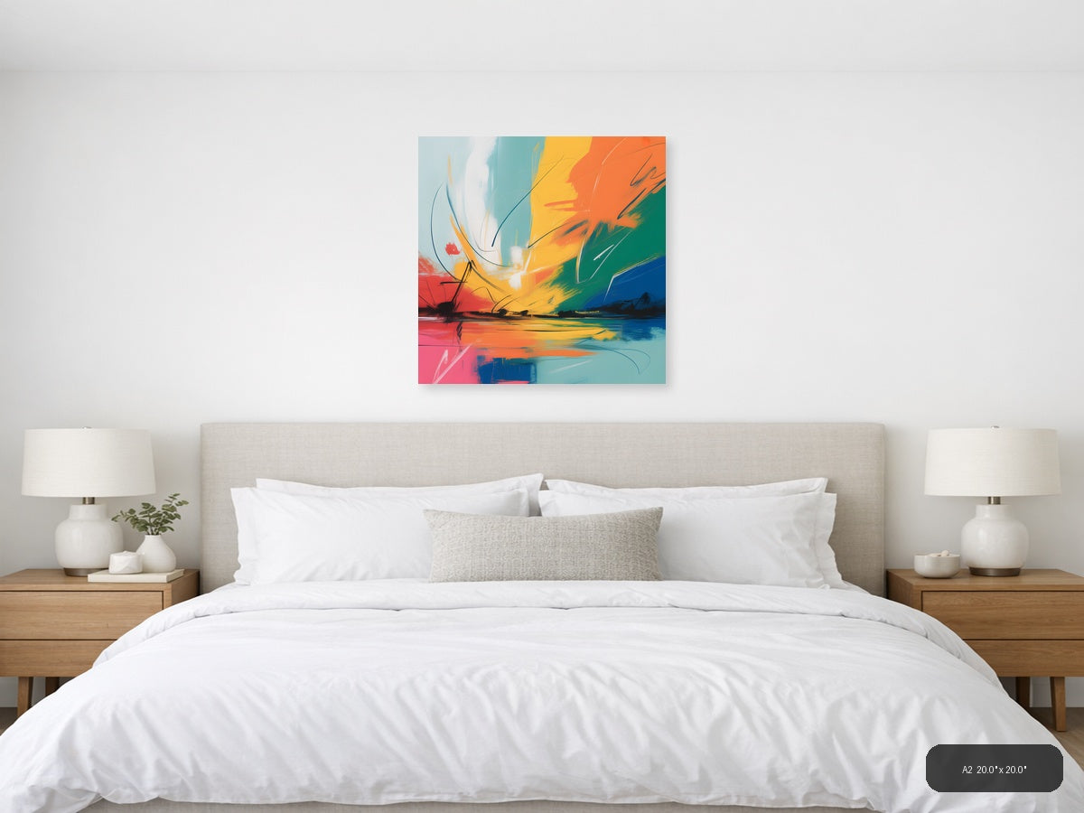 Colorful Abstract Landscape Sunset Wall Art — A2 / Bedroom