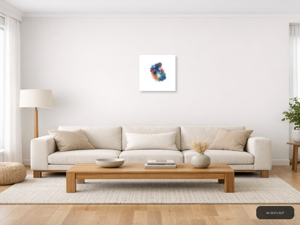 Cosmic Minimalist Abstract Galaxy Wall Art — A4 / Living Room