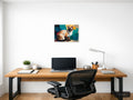 Siamese Cat with Blue Eyes Abstract Modern Wall Art — A4 / Office