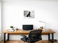 Black Labrador with Wooden Block Minimalist Wall Art — A4 / Office