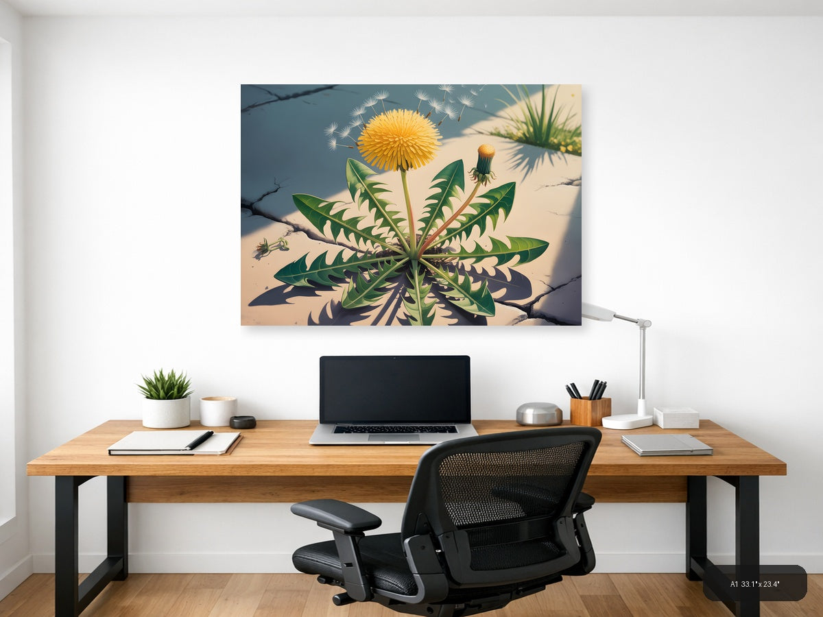 Vintage Dandelion Life Cycle Botanical Wall Art — A1 / Office