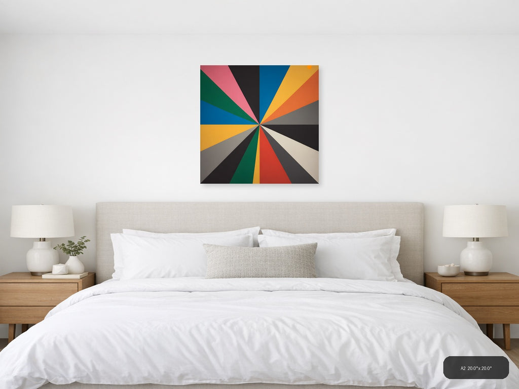 Colorful Radial Sunburst Pattern Photography Wall Art — A2 / Bedroom
