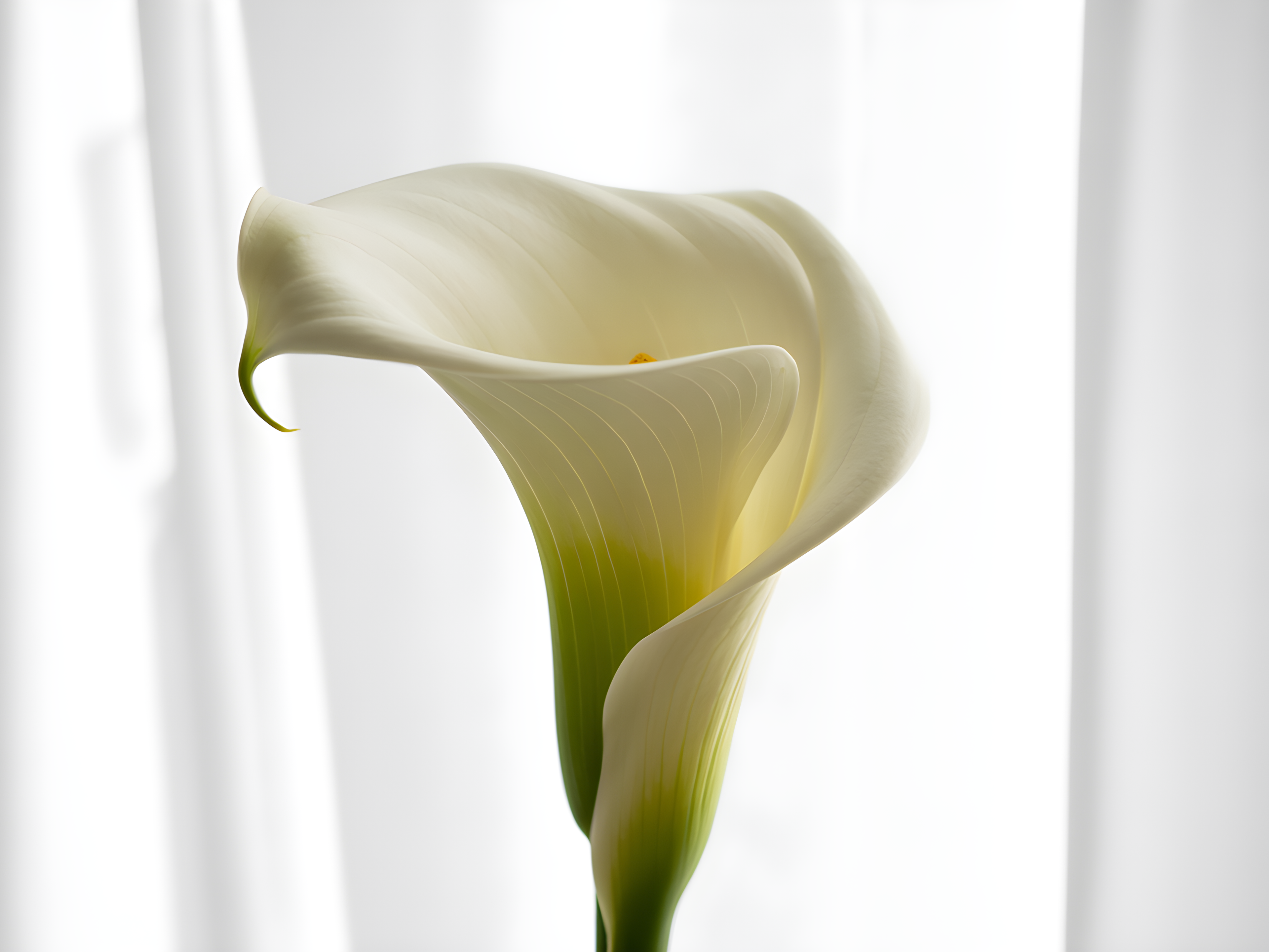 White Calla Lily Minimalist Botanical Wall Art