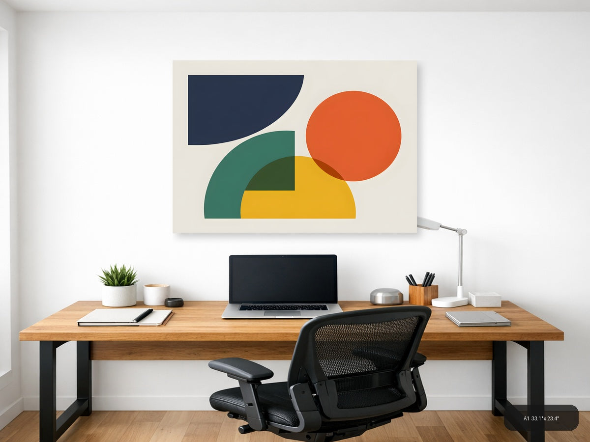 Minimalist Geometric Shapes Abstract Wall Art — A1 / Office