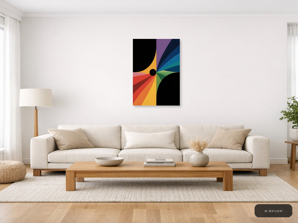 Colorful Radial Spectrum Circle Photography Wall Art — A2 / Living Room