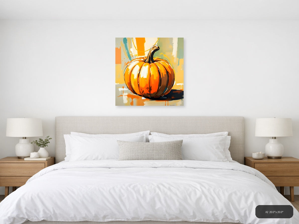 Abstract Orange Pumpkin Modern Painting Wall Art — A2 / Bedroom