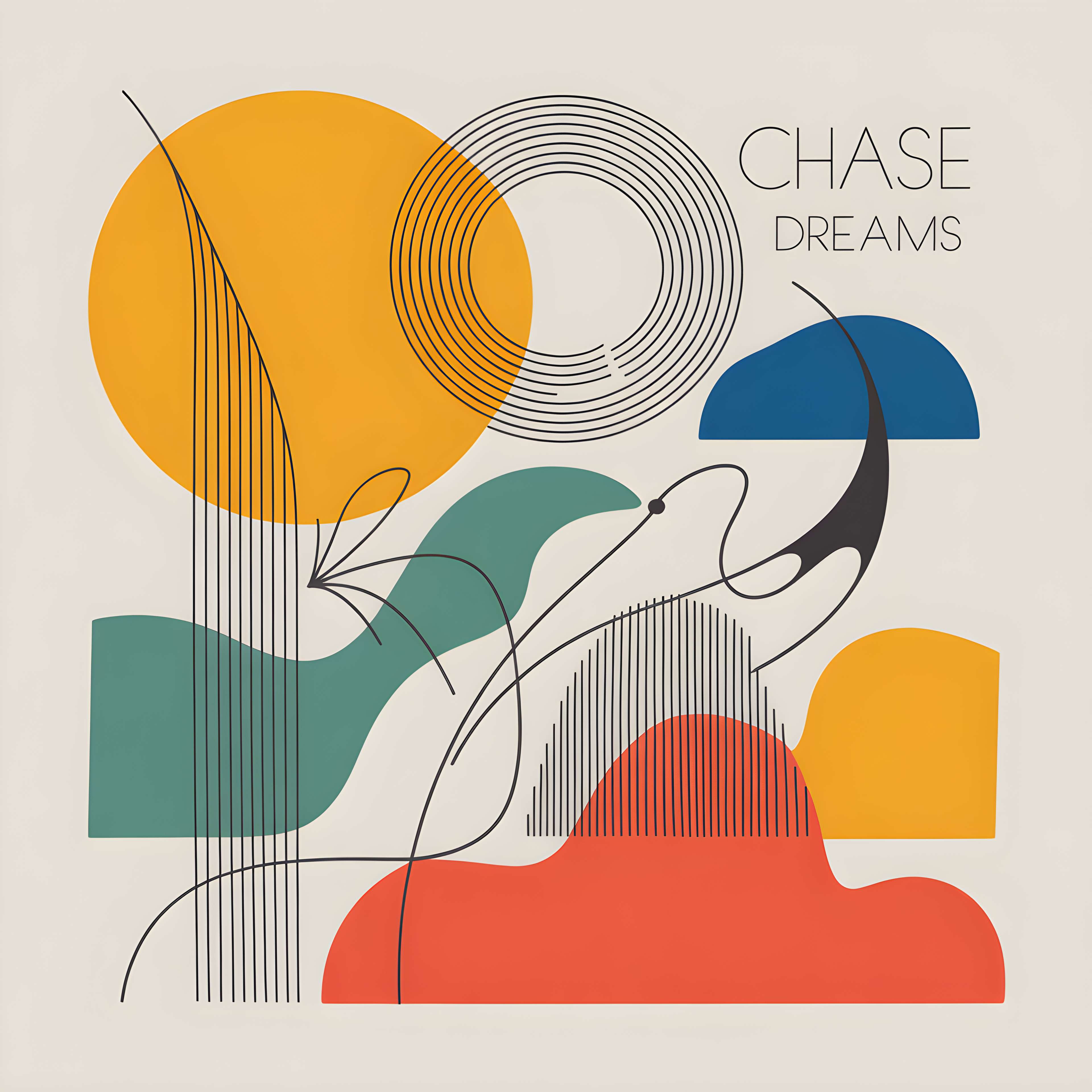 Chase Dreams Abstract Line Art Geometric Wall Art