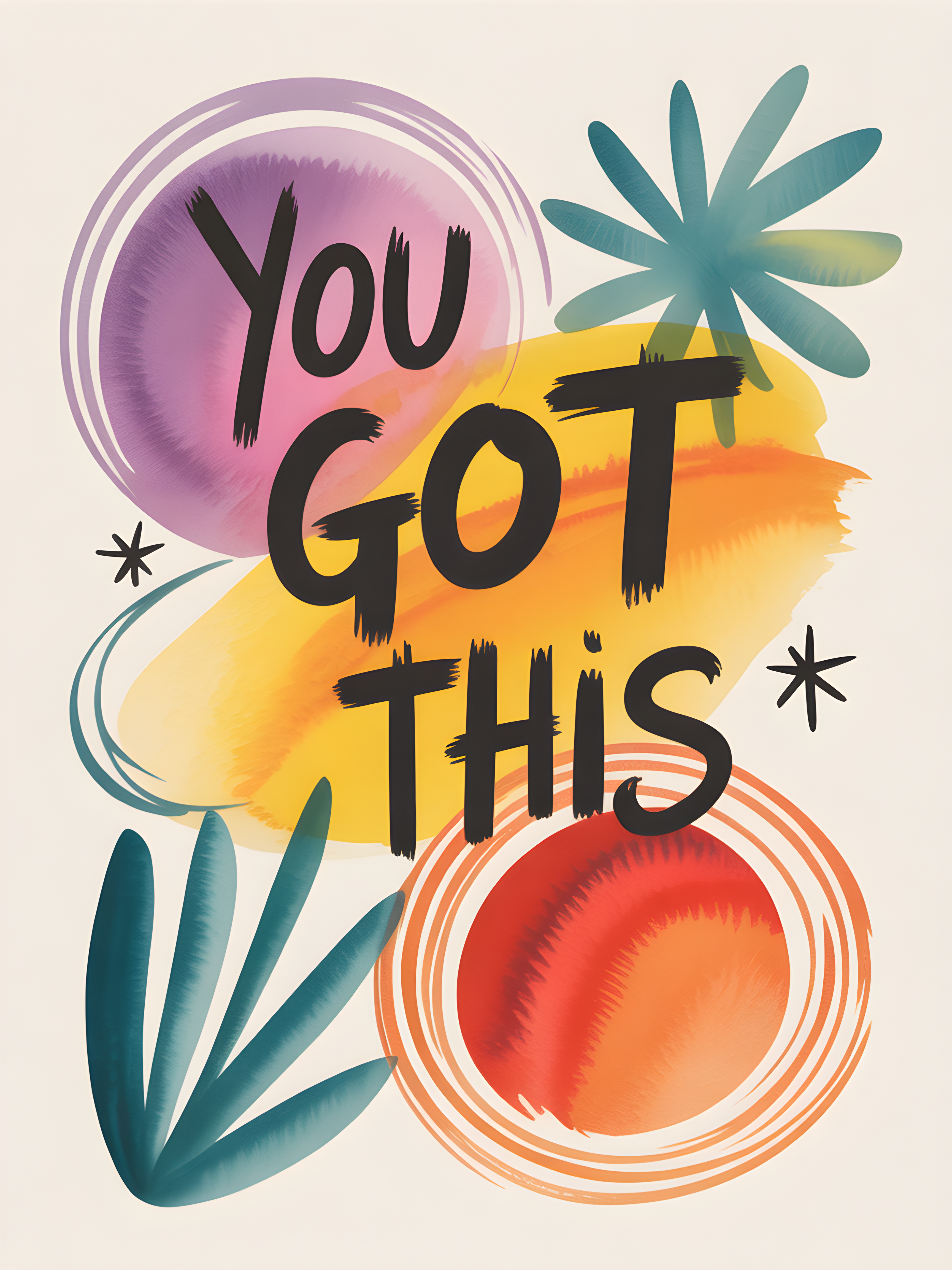 You Got This Watercolor Motivational Wall Art